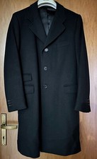 Cappotto nero lungo elegante da uomo - taglia 50 - Made in Italy Lana e Kashmir