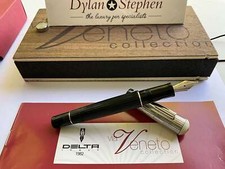 Delta Veneto Collection Sterling Silver and black fountain pen NEW