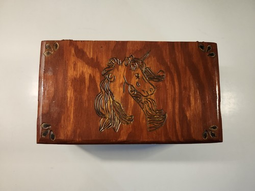 Scatola unicorno legno - in,