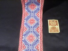 BORDO ROSSO BLUETTE BIANCO A TELAIO COTONE LAVABILE 40°  TIROLESE GRECA TIROLO