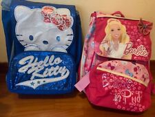 coppia zaini hello kitty e barbie bambina elementari