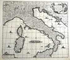 ITALIA 1680 F. De Witt  Carta Originale Antica Mappa - Sardegna Corsica Dalmazia