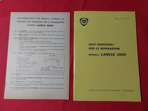 Lancia 2000 manuale dati - lancia,