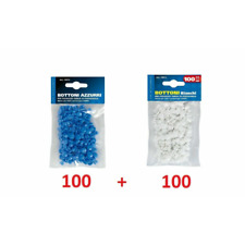 KIT 200 BOTTONI BOTTONCINI PER FISSAGGIO TARGA PORTATARGA BLU BIANCHI PER AUTO