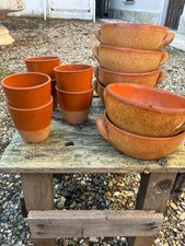set ciotole e bicchieri in terracotta
