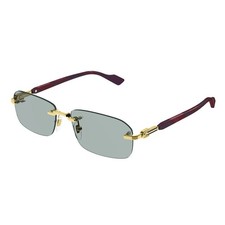 Gucci GG1221S Occhiali da Sole Rettangolari Uomo - Oro/Bordeaux
