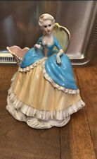 scultura in ceramica-Dama seduta con portapenne,integro,anni'50-FIRMATA GIRARDI