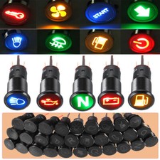 8/10/12/16mm  Spia Led Luce Metallo Simbolo Lampada Indicatore Pannello 12V/36V