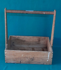 VECCHIA CASSETTA IN LEGNO PORTA ATTREZZI DA LAVORO CON MANIGLIA VINTAGE. BJ86