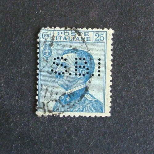 Perfin francobollo regno - perfin,