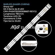 KIT 3 BARRE STRIP 8 LED TV