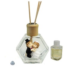 33966 Bomboniere Profumatore Vetro Sposi Abbraccio Matrimonio Nozze Diffusore