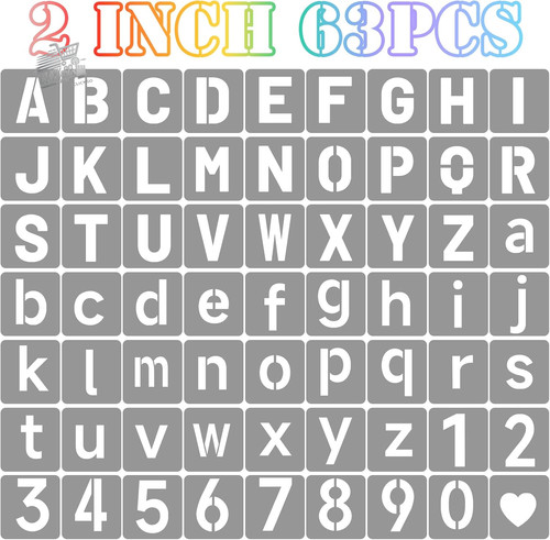 Stencil lettere numeri 5cm - lettere,