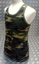 100% Cotone Bosco Mimetico Gilet senza Maniche Canottiera Tutte le Taglie Nuovo