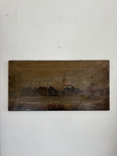 Un dipinto paesaggio castello di Windsor olio su tela XIX secolo 66 cm, AF