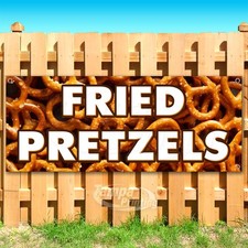 FRIED PRETZELS Advertising Food Snacks Vinyl Banner Flag Sign USA SB10631