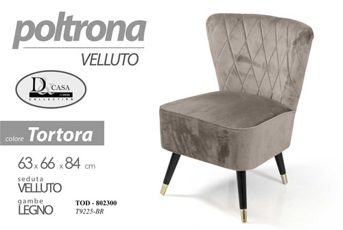Poltrona seduta velluto sedia - poltrona,
