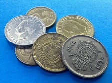 LOTTO SET 6 MONETE SPAGNA SPAGNOLE PTAS PESETA PESETAS