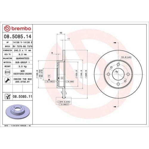 Disco freno brembo 5085 - disco,
