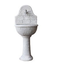 FONTANA DA GIARDINO A MURO KAM "VARO" ANTICATO GRIGIO 50X37X122 CM