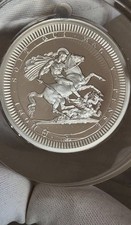 Moneta 5 sterlina 2024 San Giorgio e il drago di Pistrucci Re Carlo III 