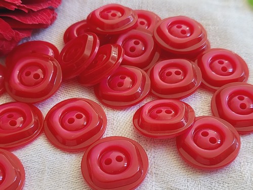 Lotto bottoni vintage rosa - 11,