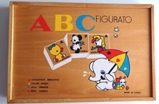 ABC FIGURATO GIOCO LEGNO GIOCATTOLO EDUCATIVO ALFABETIZZAZIONE