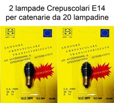 Ricambi 2 Lampade Sensore Crepuscolare Automatico E14 - 14V x Luminarie 20 luci