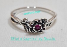 Anello Rosa Incantata  La Belle e la Bestia Argento 925