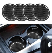 SET DI 4 SOTTOBICCHIERI PER AUTO CON STRASS ANTISCIVOLO PER PORTABICCHIERI