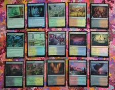 15 TERRE   Magic the Gathering  TUTTE FOIL  -  CARTE da COLLEZIONE - MtG