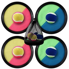 Racchette Spiaggia con 4 Pezzi Racchette，4 palline e 1 borsa portaoggetti，Gioco 