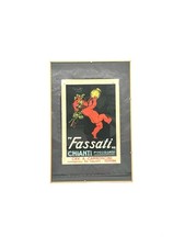 Manifesto originale Plinio Codognato Chianti Fassati anni ’20 cornice 46x31 