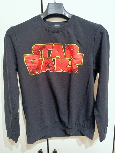 Felpa nera star wars cotone - wars,