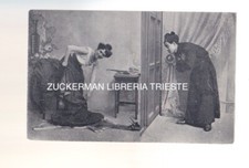 cartolina primo 900 sacerdote donna ammiccante erotica non viagg