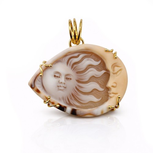 Ciondolo cammeo sole luna - sole,