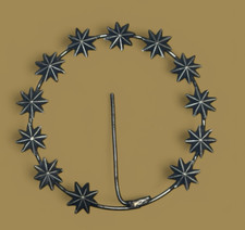 9 cm diametro stellario metallo bagnato argento madonna stelle stars Mary