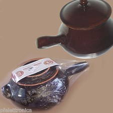 Cuocipatate patatiera con manico in terracotta della Colì Linea Bruna Diam. 22CM