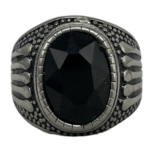Anello uomo pietra nera - anello,