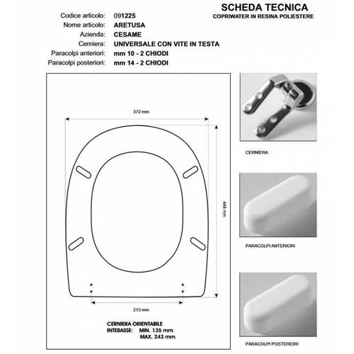 Copriwater cesame aretusa - cesame,