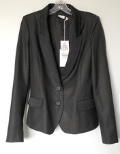 Blazer donna Paola Frani gessato doppio bottone colore marrone scuro taglia 8 US