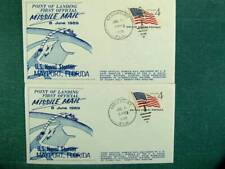 n. 2 copertine viaggiate con missile. nel 1959, uno con francobolli speciali