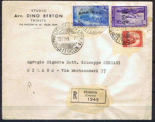 V6587 italia 1952 trieste - 1952,