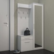MODAL CASA Mobile ingresso moderno 100 cm specchio appendiabiti Reno bianco