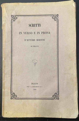 Scritti verso in prosa - verso,