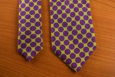 Cravatta MOLANI a pois Nuova TIE SETA SILK Made in Italy completo abito Viola  