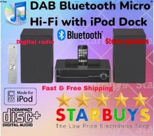 Sandstrom Micro Hi-Fi Music System - iPod Dock, Bluetooth, CD/DAB/FM Clock/Radi0