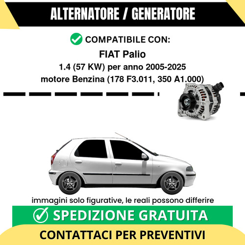 Alternatore fiat palio - fiat, 1.4