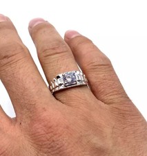 Anello da uomo in oro bianco 9