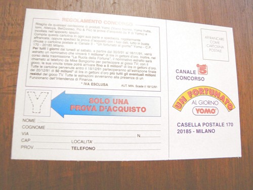 Cartolina concorso - cartolina, un